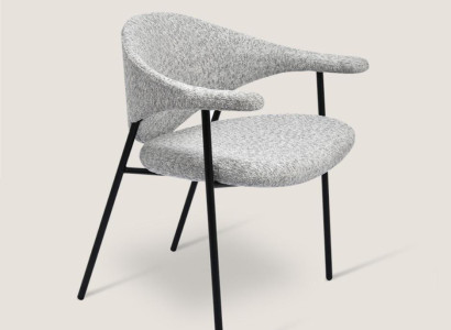 Modern Gray Dining room Chair Single Seater with Armrests Upholstered Chairs