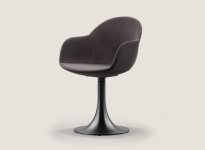 Designer black dining room chair with stainless steel base luxury single seater new