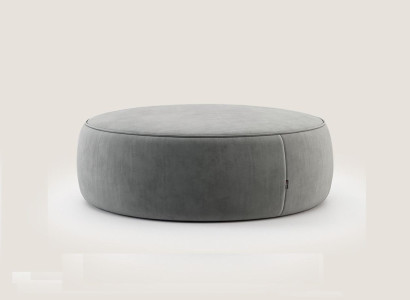 Round Gray Stool Luxury Pouf Bedroom Furniture Side Stool
