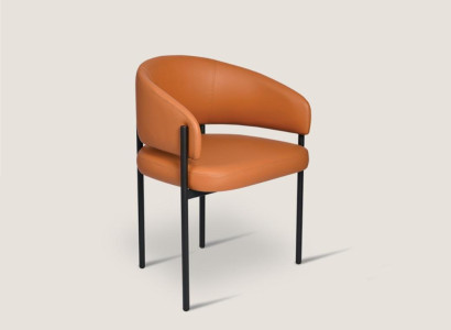 Orange Luxury Chair Modern Dining room Chairs Upholstery Imitation leather Furniture