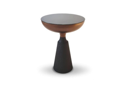 Stylish round side table designer living room furniture with glass top