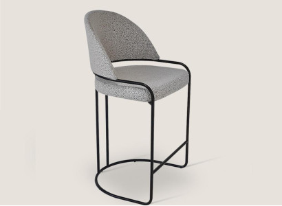 Gray Bar Stool with Stainless Steel Feet Dining Room Chair High Design Chairs