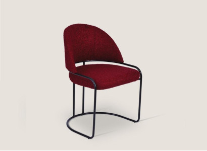 Red Designer Chair Upholstery Single Seater Textile Dining room Luxury Chairs