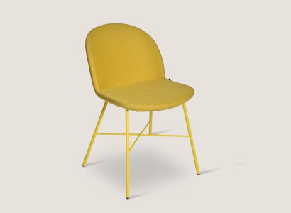 Yellow Chair Dining room Seater Luxury Designer Textile Chairs Seat Furniture