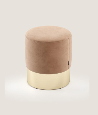 Beige footstool designer pouf side stool upholstery seat furniture textile