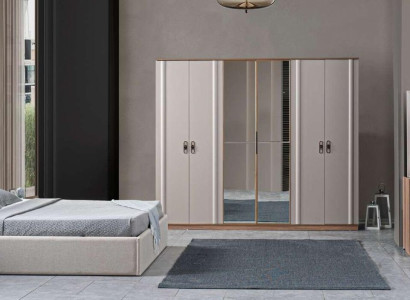 Bed 2x Bedside tables 5 pieces. Bedroom Double bed Design Furniture new Set