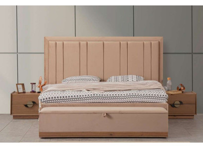 Bedroom Bed 180x200 2x Bedside tables 3-piece set luxury modern