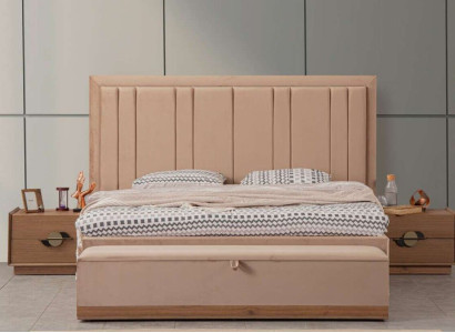 Bedroom Bed 180x200 2x Bedside tables 3-piece set luxury modern