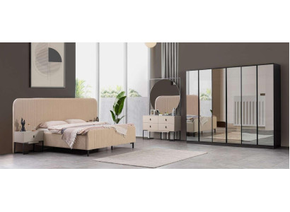 Bedroom Set Bed 2x Bedside tables Dressing table Designer Furniture 5pcs.