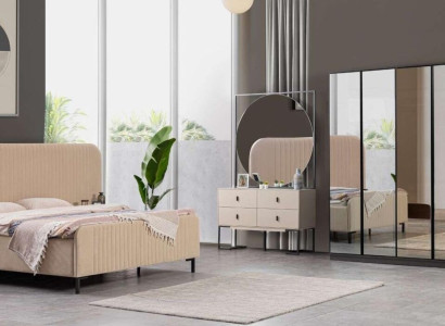 Bedroom Set Bed 2x Bedside tables Dressing table Designer Furniture 5pcs.