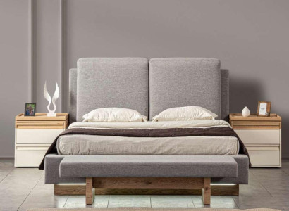 Design Bedroom 3 pcs. Bed 2x Bedside tables Modern Luxury Set Furniture