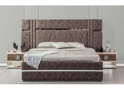 Bed 2x Bedside tables 3 pcs. Bedroom Sets Design Modern Luxury Beds