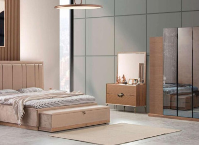 Bedroom Set Furniture Bed 2x Bedside tables 5 pcs. Modern luxury new