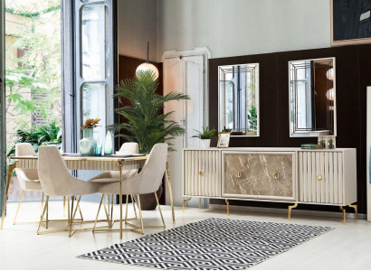 Stylish Dining room Suite Luxury Set Designer Dining table with 6x chairs