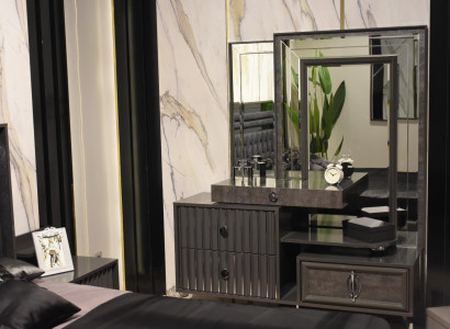 Black Dressing Table Luxury Wood Console Designer Bedroom Furniture