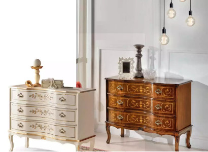 Classic Chest of drawers 3x drawers Real wood Design Living room Furniture