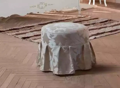 Gray Luxury Footstool Round Upholstered furniture Textile Stool Ottoman