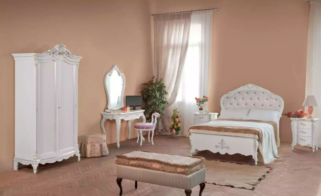 Complete's Bedroom Set Bed Bedside tables Wardrobe Stool 8pcs
