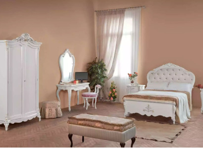 Complete's Bedroom Set Bed Bedside tables Wardrobe Stool 8pcs