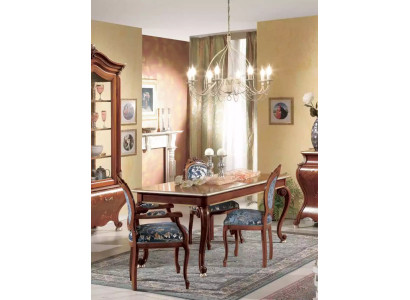 Classic r Dining room set luxury table 2x armrest chairs Wood Group 5 pieces