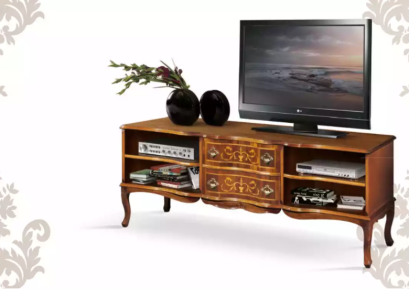 Luxurious Stylish TV Shelf TV cabinet low sideboard Wood Living room brown Furniture