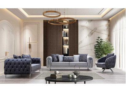 Modern comfortable living room furniture two three-seater sofas and 1 seater armchair