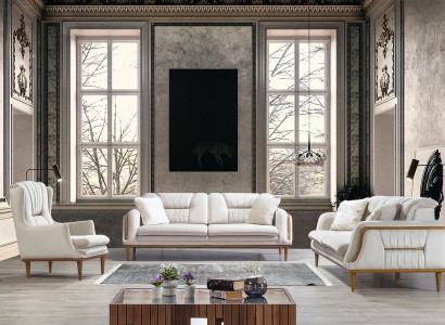 Modern white luxury sofa for Living room and 1 Seater Armchair