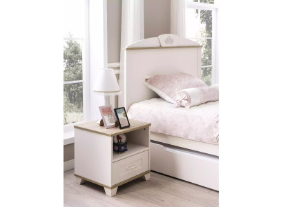 Children's bedside table design Bedside table night console Childrens room Wood White