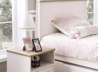 Children's bedside table design Bedside table night console Childrens room Wood White