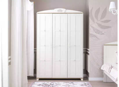 Design Wardrobe Wardrobe Wooden Cabinet Furniture Wood Luxury White 3 Door