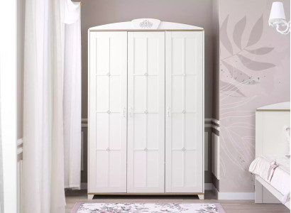 Design Wardrobe Wardrobe Wooden Cabinet Furniture Wood Luxury White 3 Door