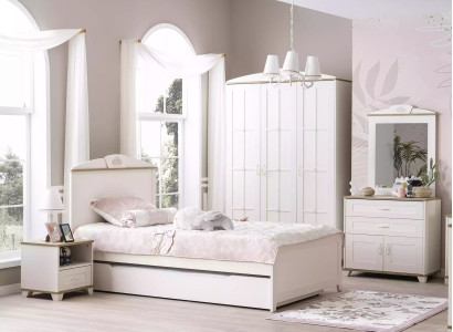Wooden bed Functional bed Pull-out Childrens bed Bed 120 Wood White new