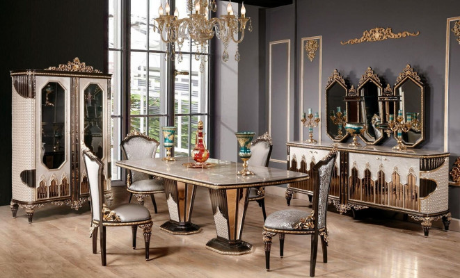 Classic High Quality Dining room Suite Luxury Set Dining table Chest of drawers