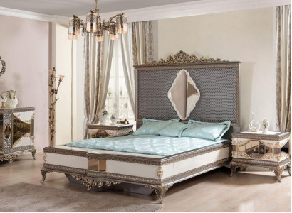 Classic Gray Bedroom Luxury Suite Double bed 2x Bedside tables