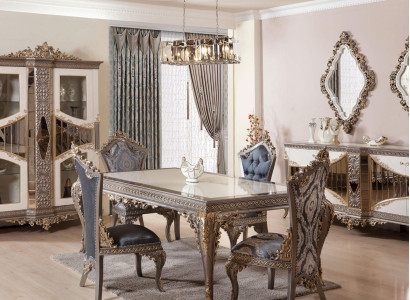 Designer Classic r Dining room set chair group Dining table Suite 5 pieces