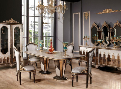 Complete e Classic Dining room Group Luxury Dining room Dining table Chairs