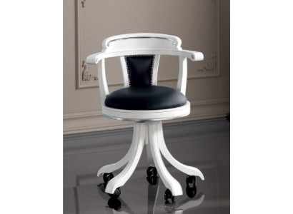 Office chair Wood executive chair Chesterfield Italian Furniture Black swivel new