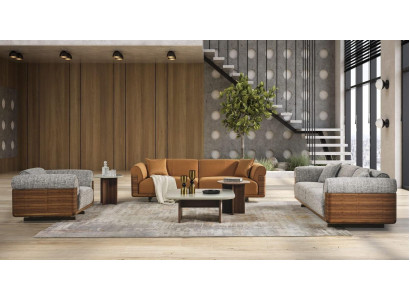 Sofa set Complete e Couch set Upholstered sofa Brown Fabric fabric sofa