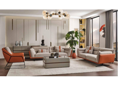 Couch set sofa set Complete e upholstered sofa orange fabric sofa
