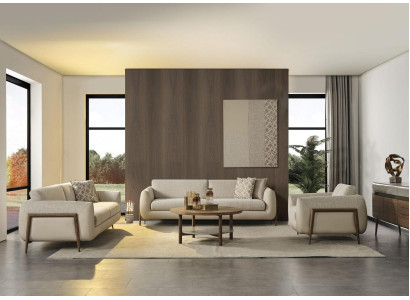 Complete e upholstered sofa couch set sofa set beige fabric fabric sofa