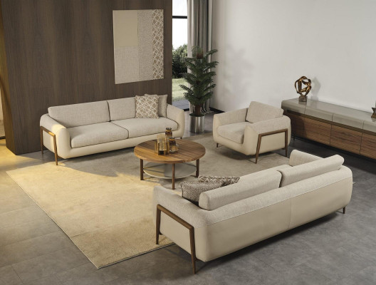 Complete e upholstered sofa couch set sofa set beige fabric fabric sofa