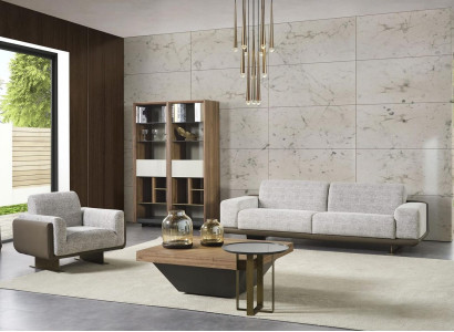 Sofa set three-seater single-seater upholstered sofa gray Group Sofa Design