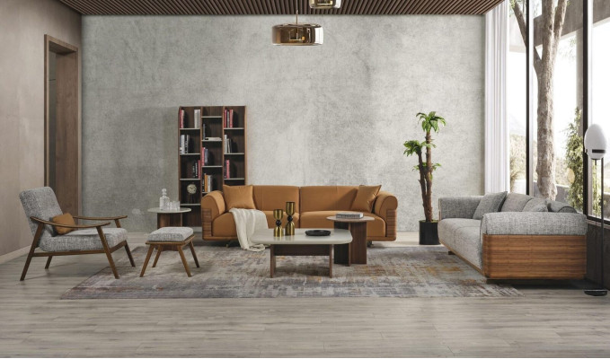 Upholstered sofa couch set sofa set Complete e Brown Fabric fabric sofa