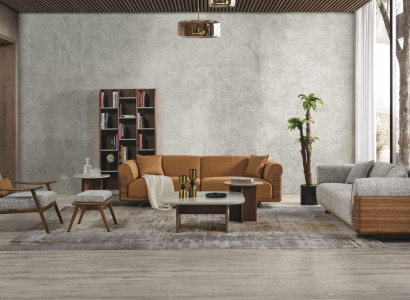 Upholstered sofa couch set sofa set Complete e Brown Fabric fabric sofa