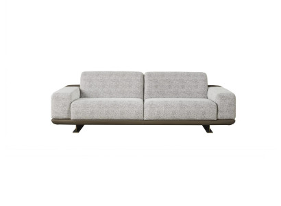 Three Seater Sofa 3 Seater Upholstered Sofa Gray Fabric Polyester Couch Modern