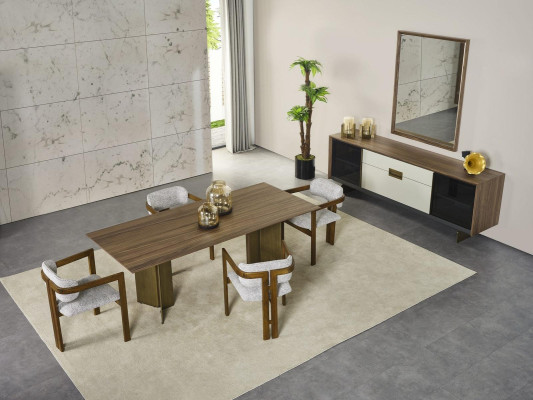 Dining room table Dining table Table Dining room Dining room 208 cm Wood Brown new