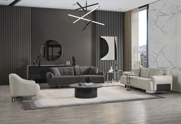 Complete e upholstered sofa sofa set gray fabric fabric sofa