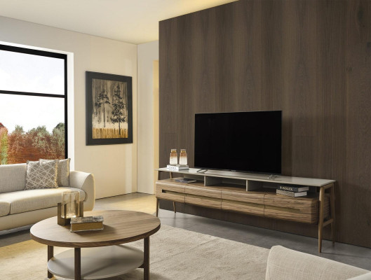 TV-cabinet Lowboard TV Stand Wall unit Sideboard Wardrobe Wood Brown Stylish