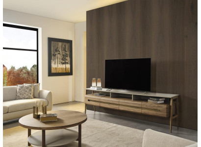 TV-cabinet Lowboard TV Stand Wall unit Sideboard Wardrobe Wood Brown Stylish