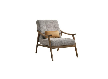 Armchair Wing Chair Seater Polyester Gray Fabric Living room Modern